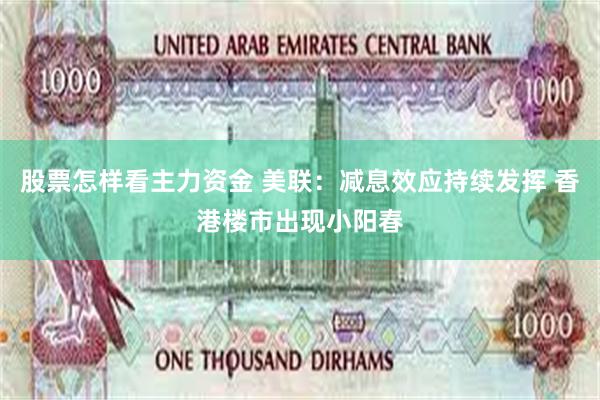 股票怎样看主力资金 美联：减息效应持续发挥 香港楼市出现小阳春