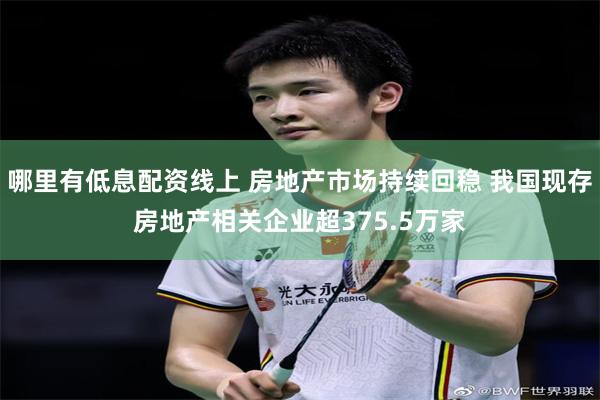 哪里有低息配资线上 房地产市场持续回稳 我国现存房地产相关企业超375.5万家