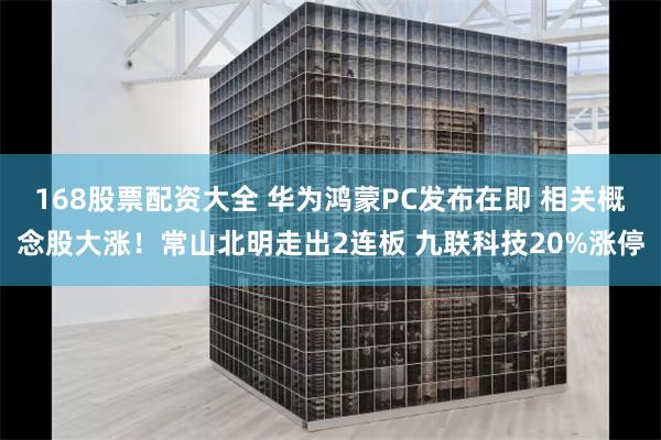 168股票配资大全 华为鸿蒙PC发布在即 相关概念股大涨！常山北明走出2连板 九联科技20%涨停