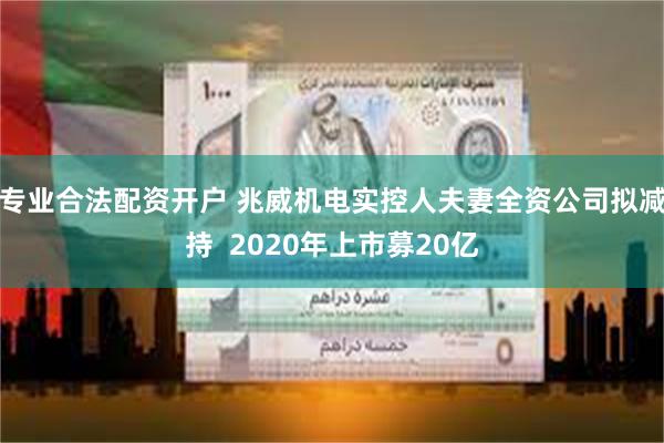 专业合法配资开户 兆威机电实控人夫妻全资公司拟减持  2020年上市募20亿
